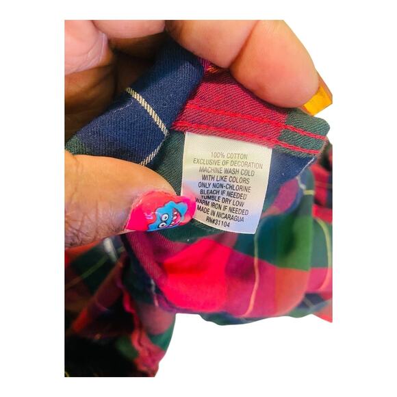 Crown and Ivy Button Down Shirt Men Size XXL Multi Plaid Classic Fit Long Sleeve - Picture 9 of 10